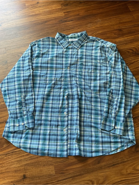 Tommy Bahama Other - Tommy Bahama Siesta Key Shirt 3XLB Big Tall Blue Teal Plaid IslandZone Stretch